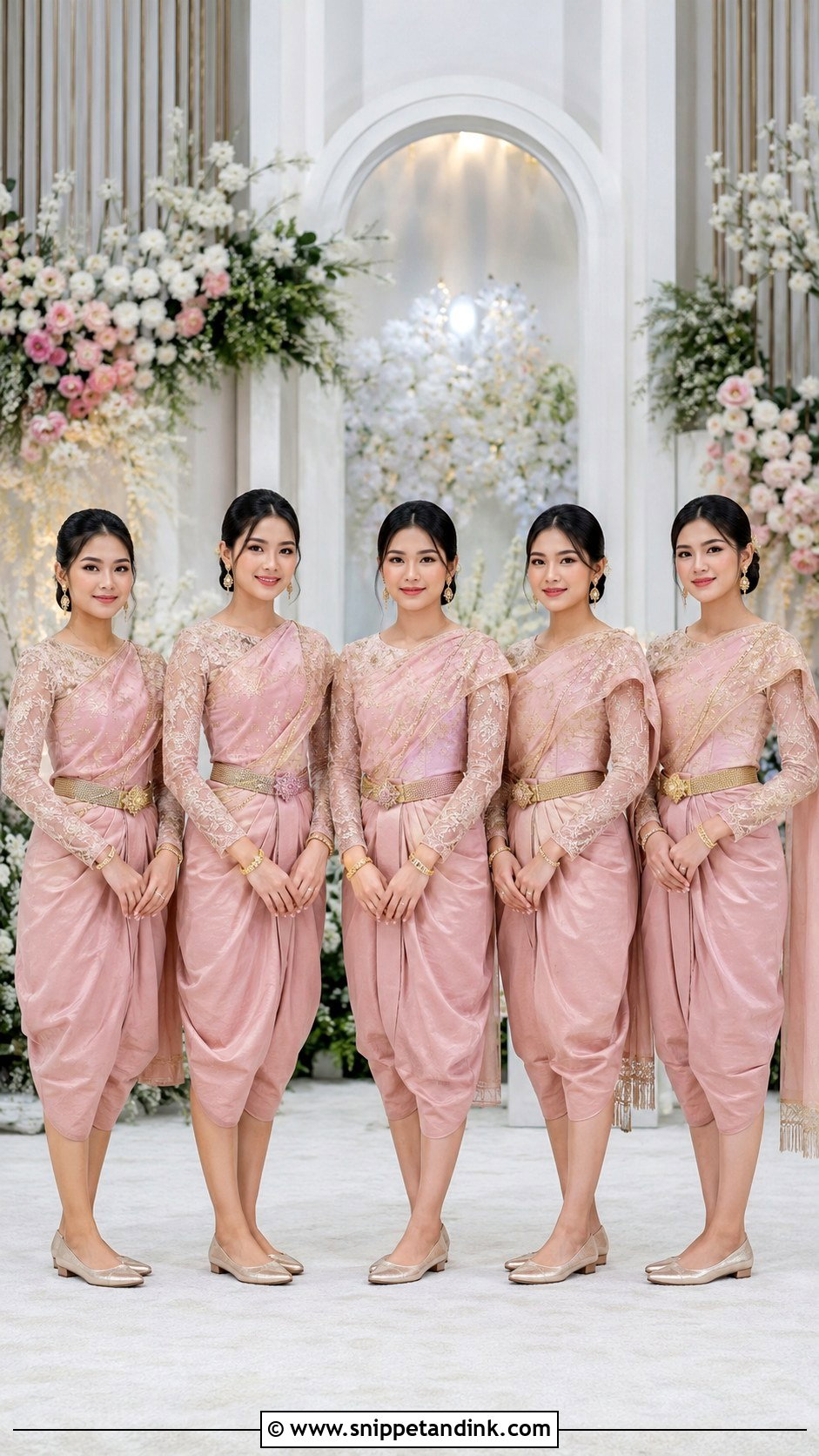 Khmer Bridesmaid Wedding Outfit - Snippet and Ink - 20 Khmer Wedding Outfits