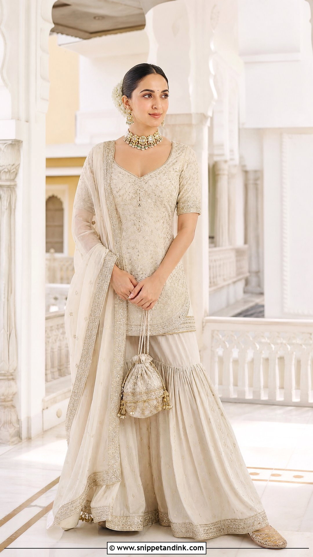 Kiara Advani Vintage Gharara Outfit - Snippet and Ink - 20 Kiara Advani Wedding Outfits