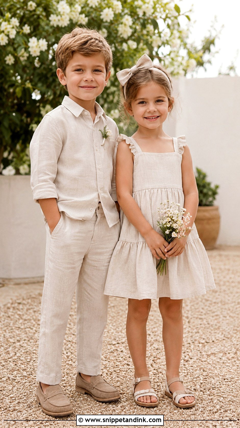 Kids Linen Wedding Outfit - Snippet and Ink - 30 Kids Wedding Outfits