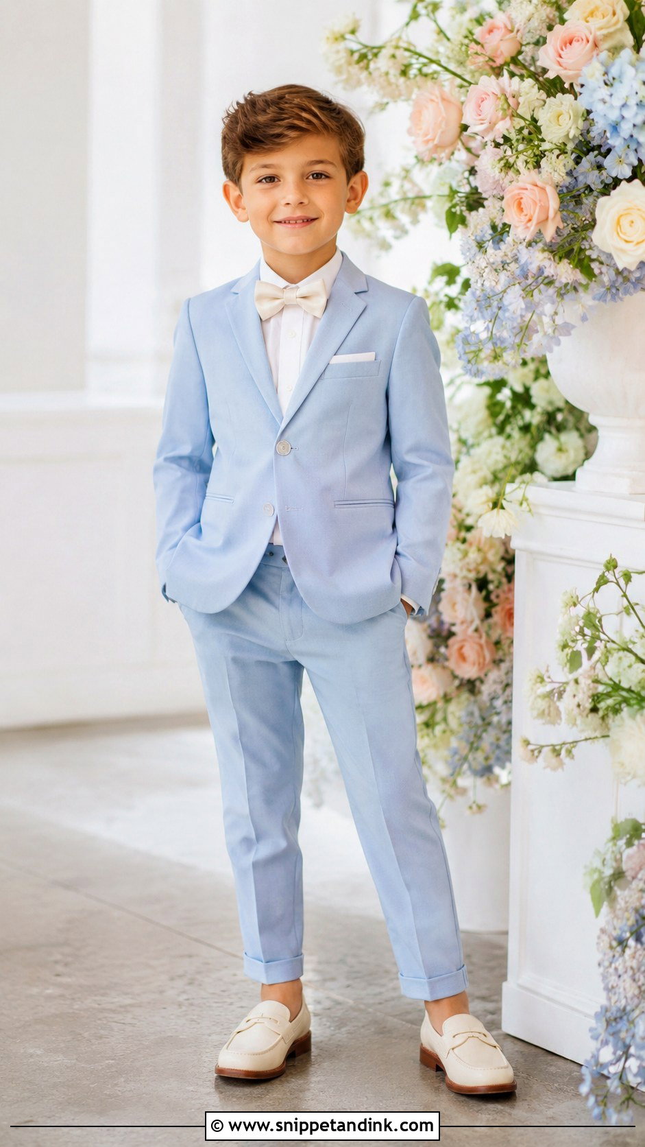 Kids Pastel Suit Wedding Outfit - Snippet and Ink - 30 Kids Wedding Outfits