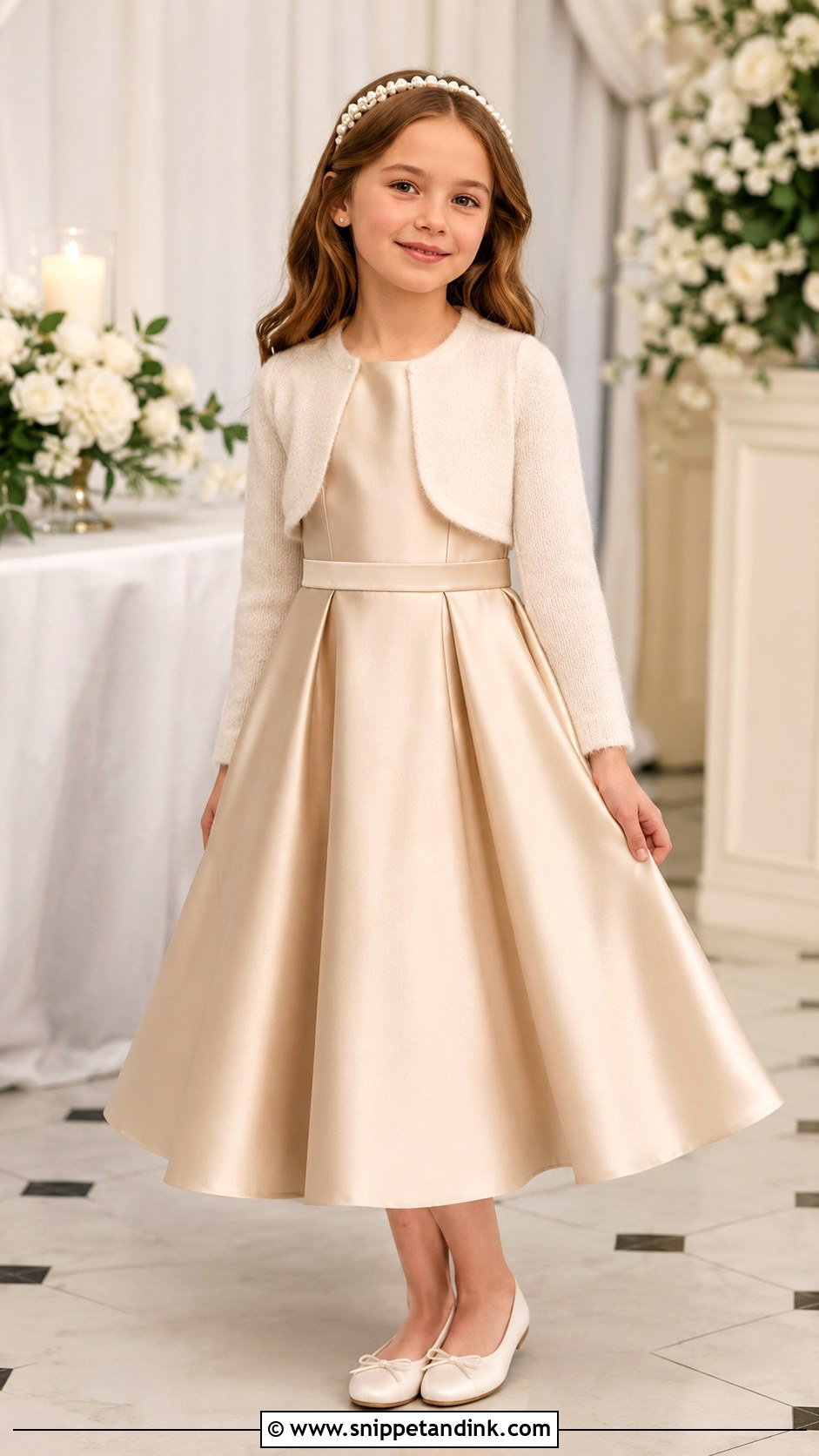 Kids Satin Dress Wedding Outfit - Snippet and Ink - 30 Kids Wedding Outfits