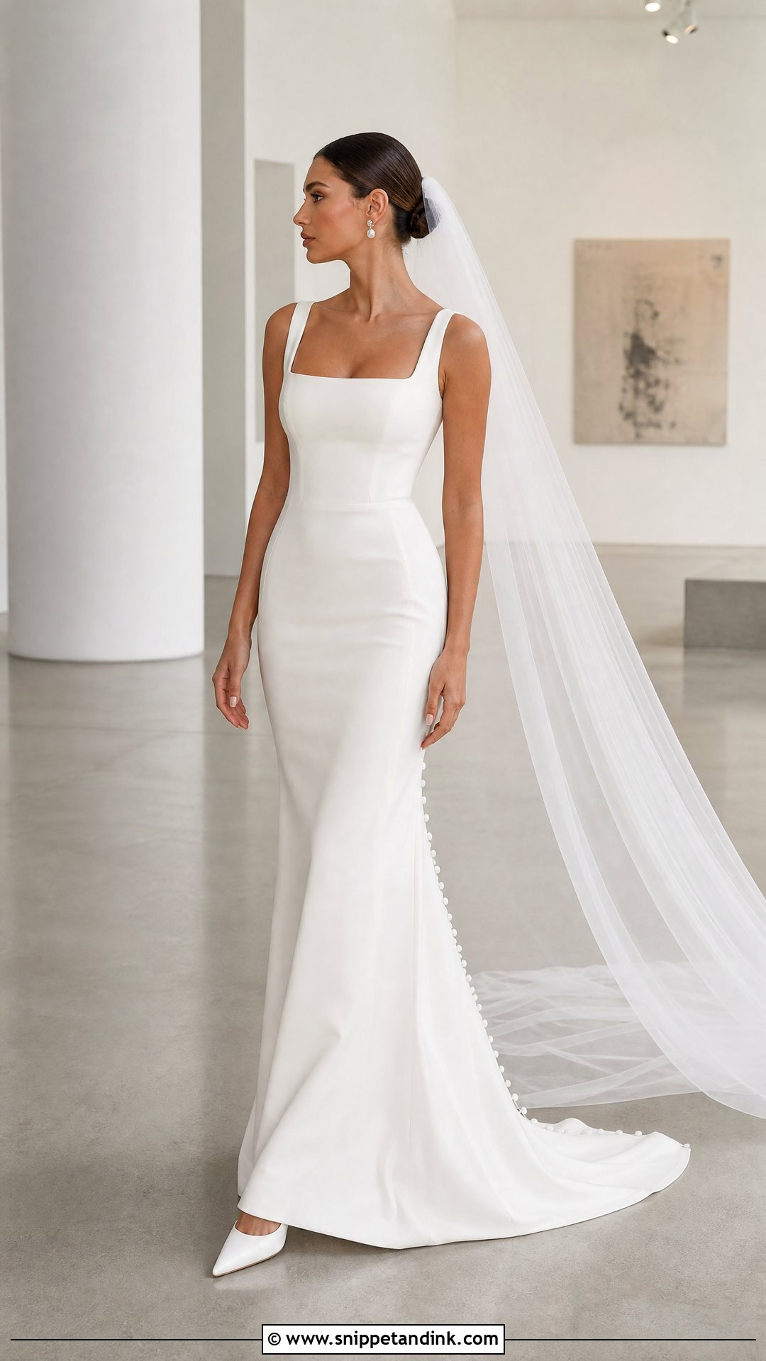 Kim K Minimalist Crepe Wedding Dress - Snippet and Ink - 20 Kim K Wedding Dress Ideas