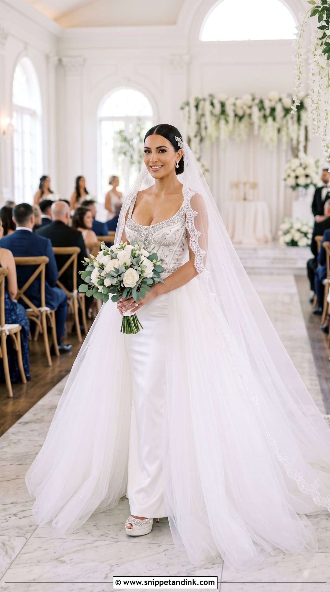 Kim K Strapless Wedding Dress With Overskirt - Snippet and Ink - 20 Kim K Wedding Dress Ideas