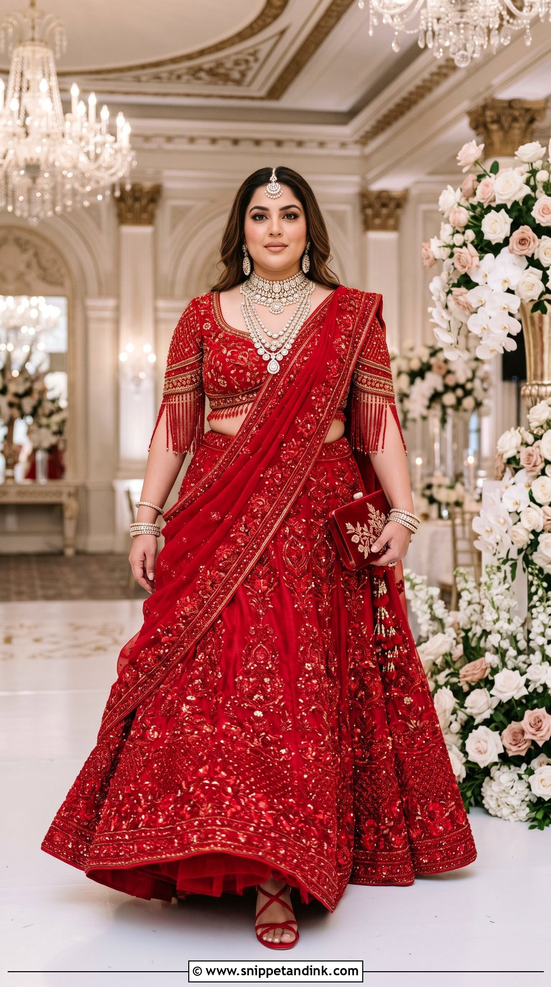 Kim Kardashian Ambani Wedding Saree Lehenga - Snippet and Ink - 20 Ambani Wedding Celebrity Outfits