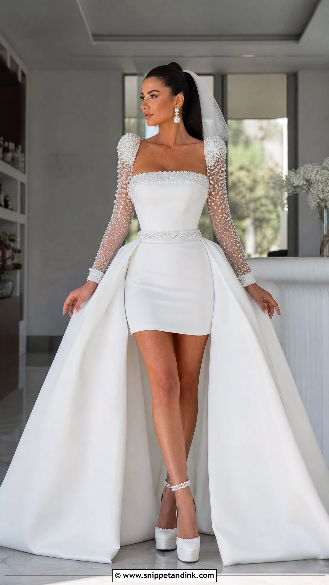 Kim Kassas Bridal Mini Dress With Detachable Skirt - Snippet and Ink - 20 Wedding Dress Kim Kassas Ideas