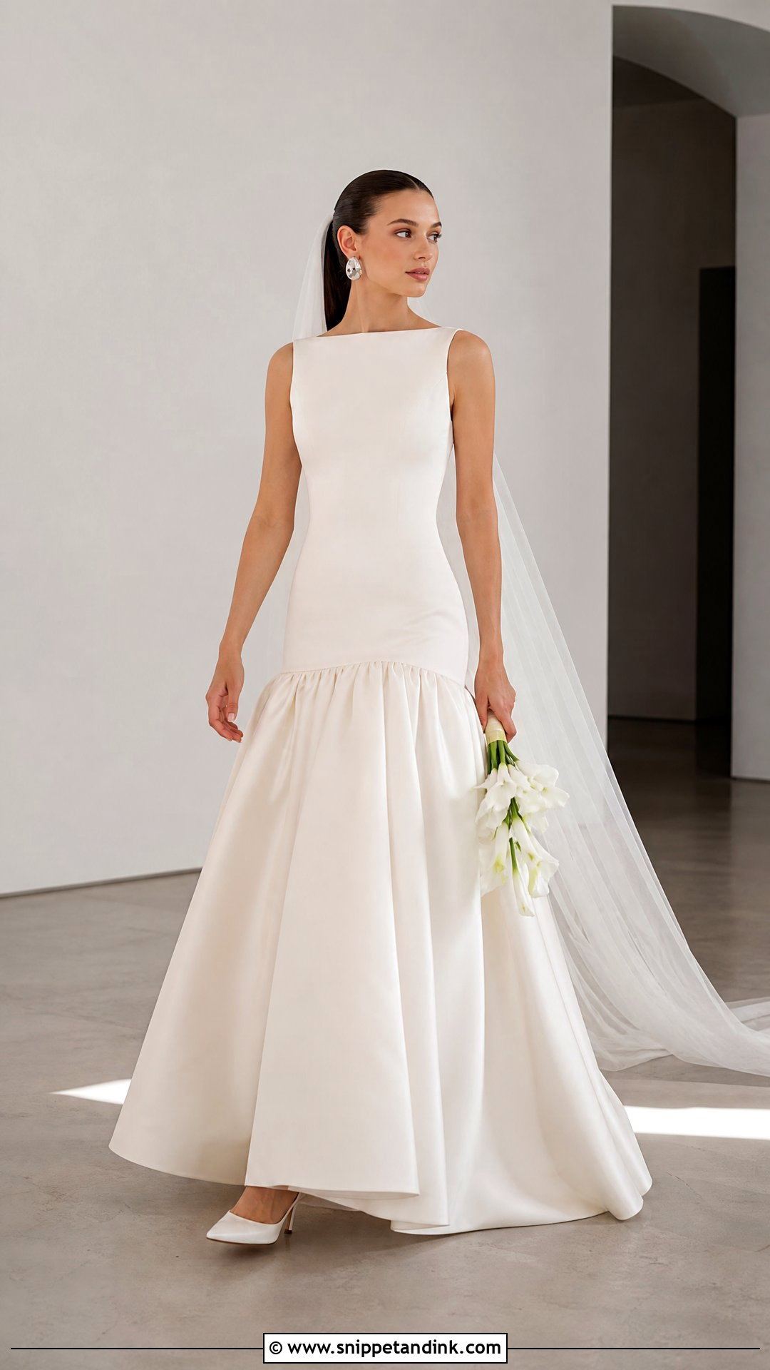 Kim Kassas Drop Waist Gown With Pointed Toe Heels - Snippet and Ink - 20 Wedding Dress Kim Kassas Ideas