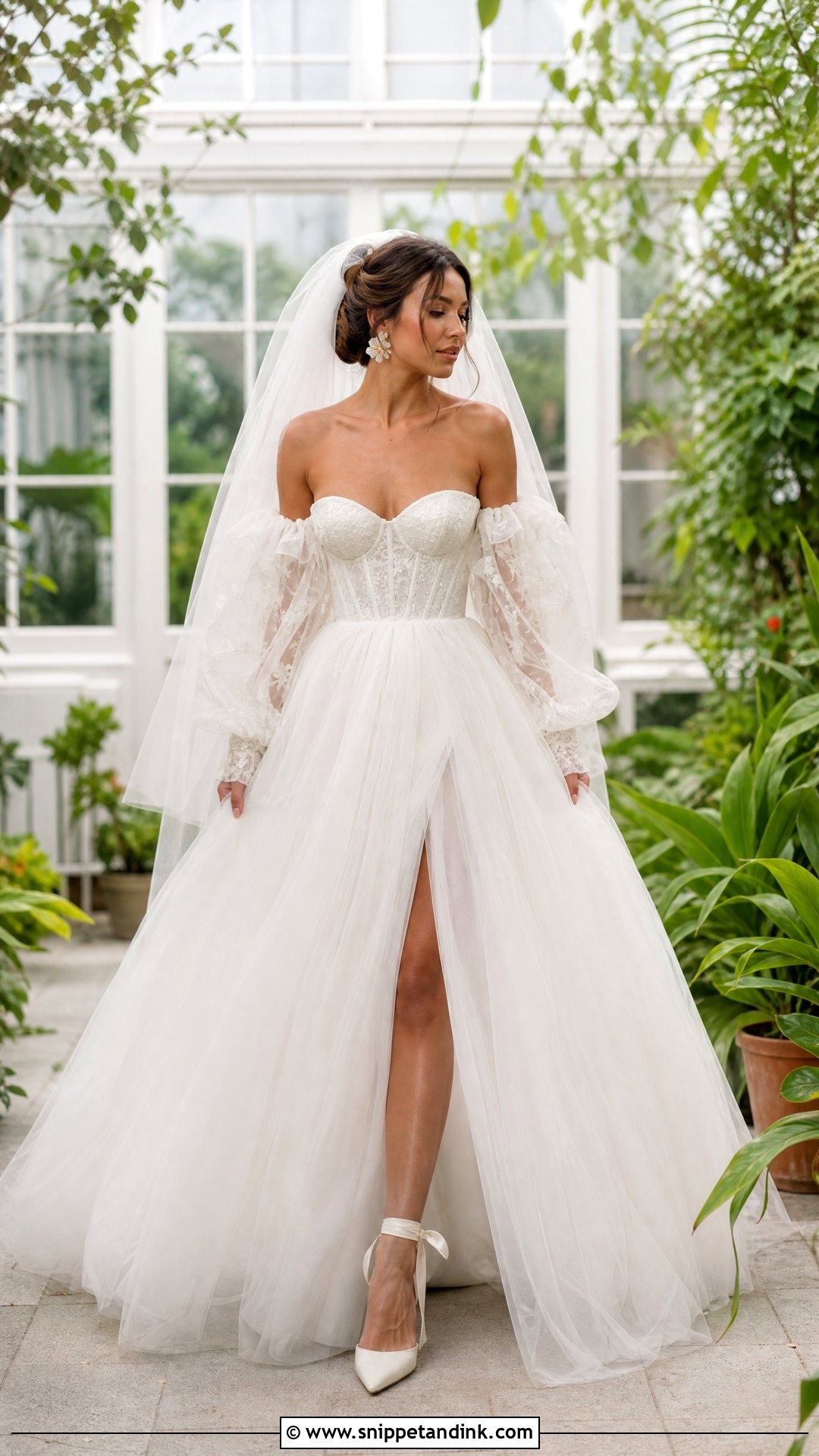 Kim Kassas Puff Sleeve Gown With Ribbon Heels - Snippet and Ink - 20 Wedding Dress Kim Kassas Ideas