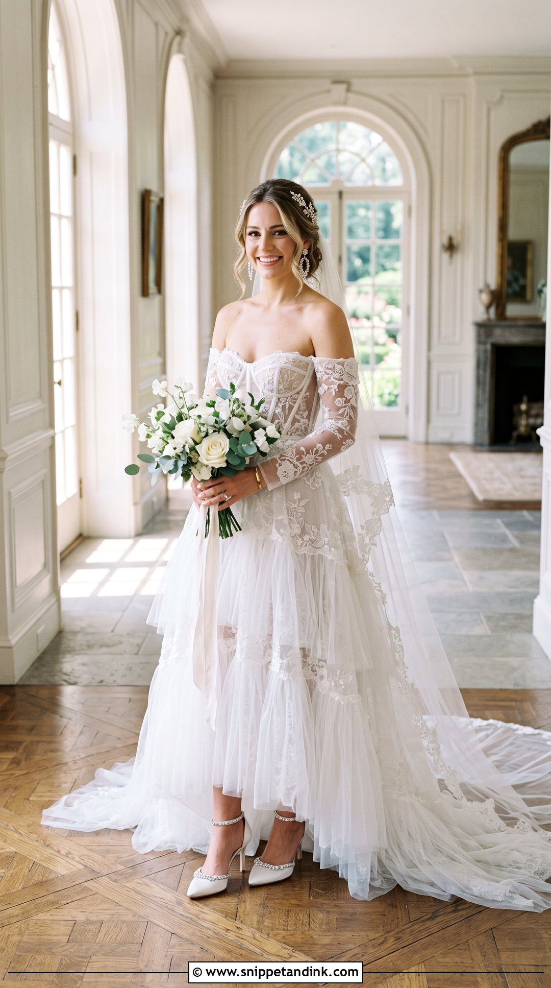 Kim Kassas Sheer Corset Gown With Detachable Sleeves - Snippet and Ink - 20 Wedding Dress Kim Kassas Ideas