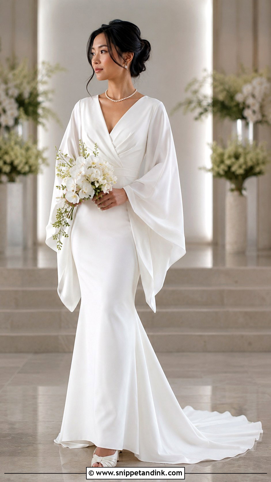 Kimono Sleeve Wedding Dress - Snippet and Ink - 30 Japanese Wedding Dress Ideas