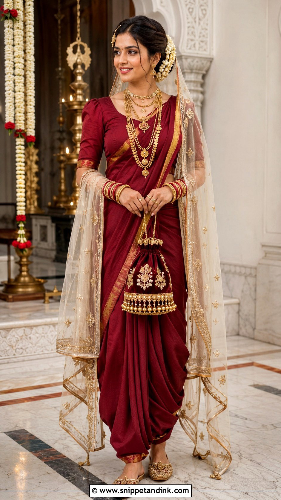 Kirgi Baju Konkani Bride Look - Snippet and Ink - 20 Konkani Bride Ideas