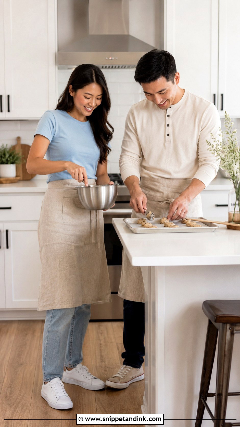 Kitchen Baking Indoor Prewed Outfit - Snippet and Ink - 20 Prewed Casual Indoor Ideas