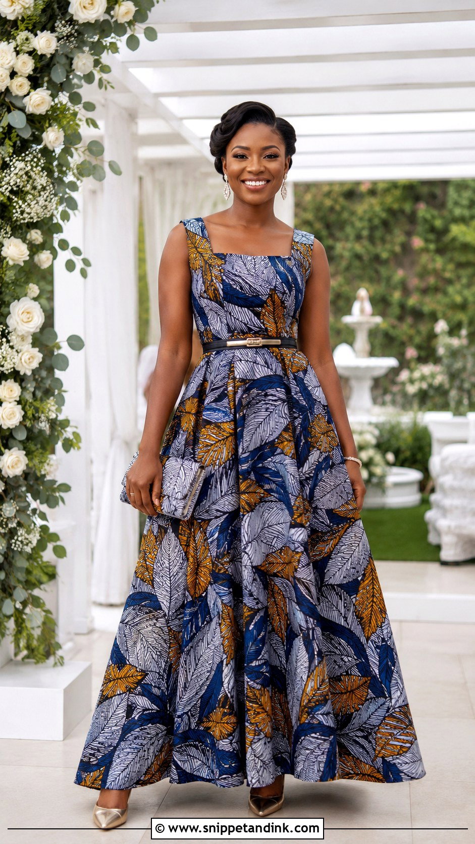 Kitenge A Line Wedding Dress - Snippet and Ink - 20 Kitenge Wedding Dress Designs