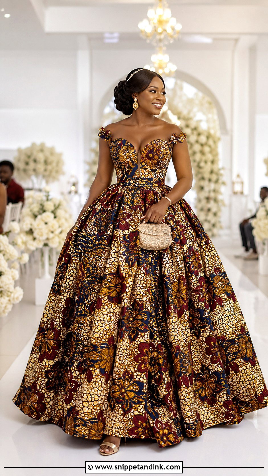 Kitenge Ball Gown Wedding Dress - Snippet and Ink - 20 Kitenge Wedding Dress Designs