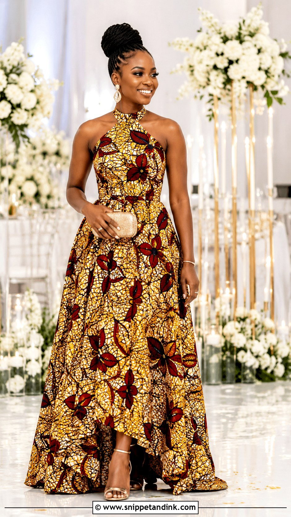 Kitenge Halter Neck Wedding Dress - Snippet and Ink - 20 Kitenge Wedding Dress Designs