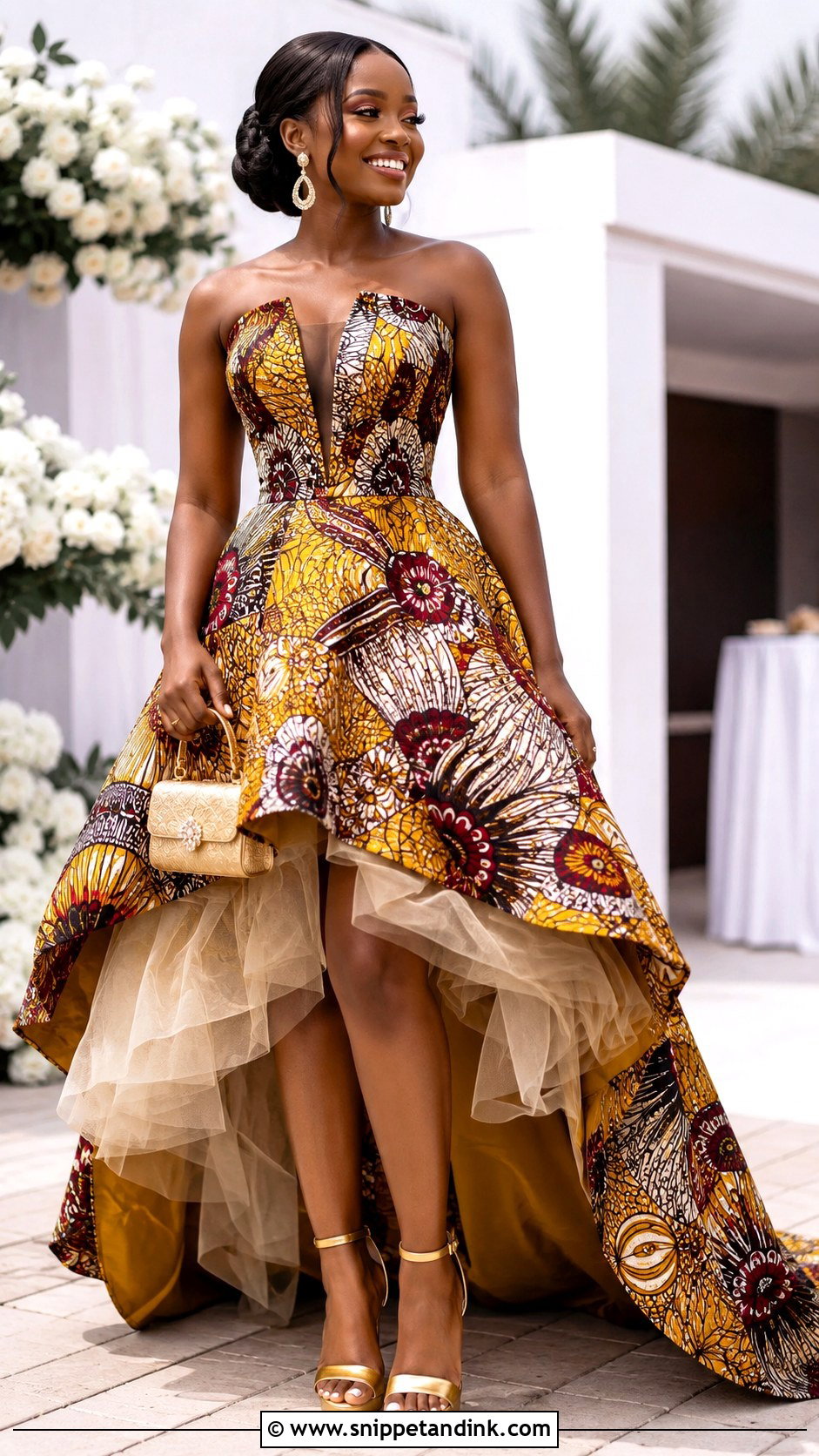 Kitenge High Low Wedding Dress - Snippet and Ink - 20 Kitenge Wedding Dress Designs