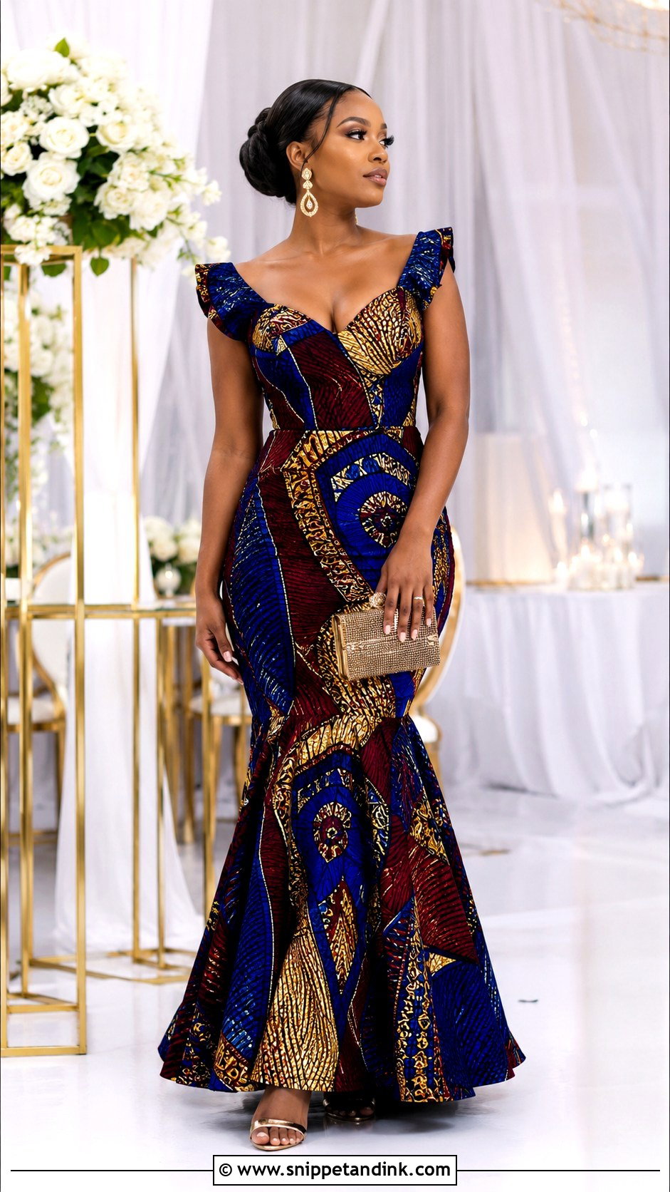 Kitenge Sendoff Mermaid Gown - Snippet and Ink - 20 Nguo Za Sendoff Ideas