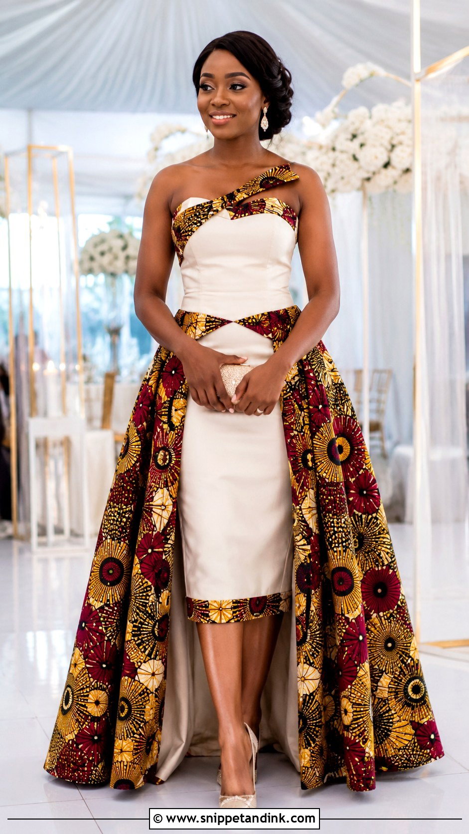 Kitenge Wedding Dress With Detachable Skirt - Snippet and Ink - 20 Kitenge Wedding Dress Designs