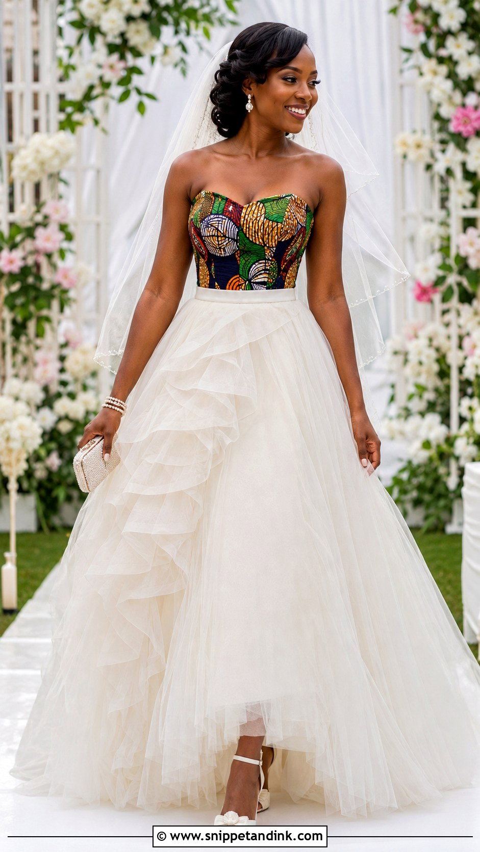 Kitenge Wedding Dress With Tulle Skirt - Snippet and Ink - 20 Kitenge Wedding Dress Designs