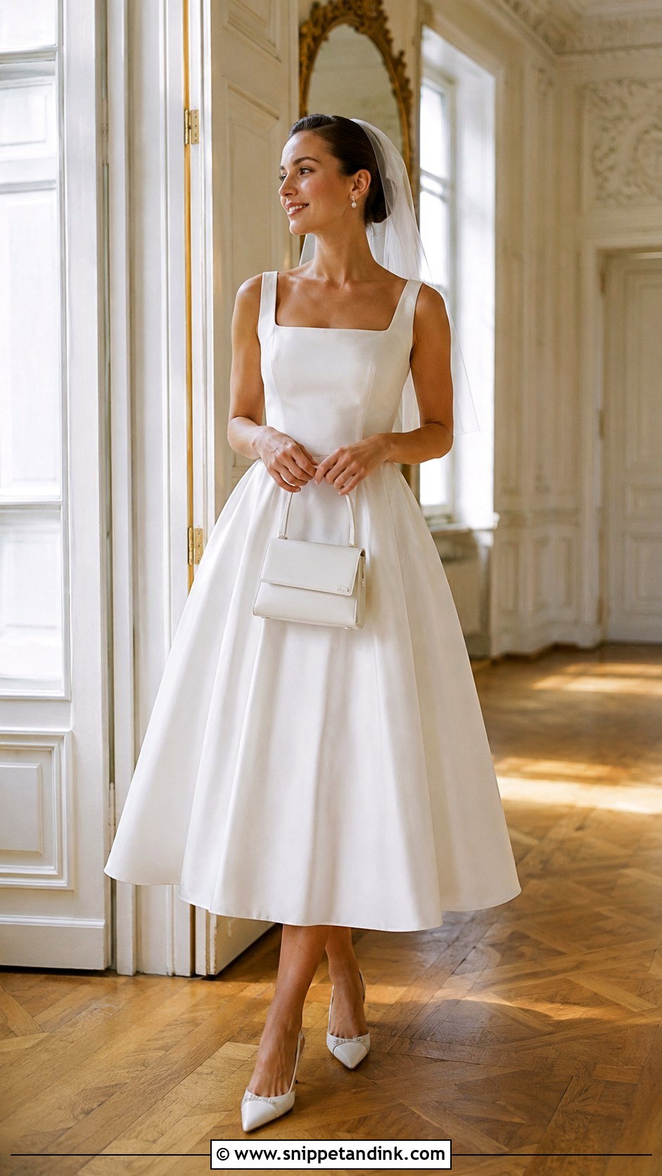 Kitten Heels With Tea Length Bride Outfit - Snippet and Ink - 20 Heels Bride Ideas