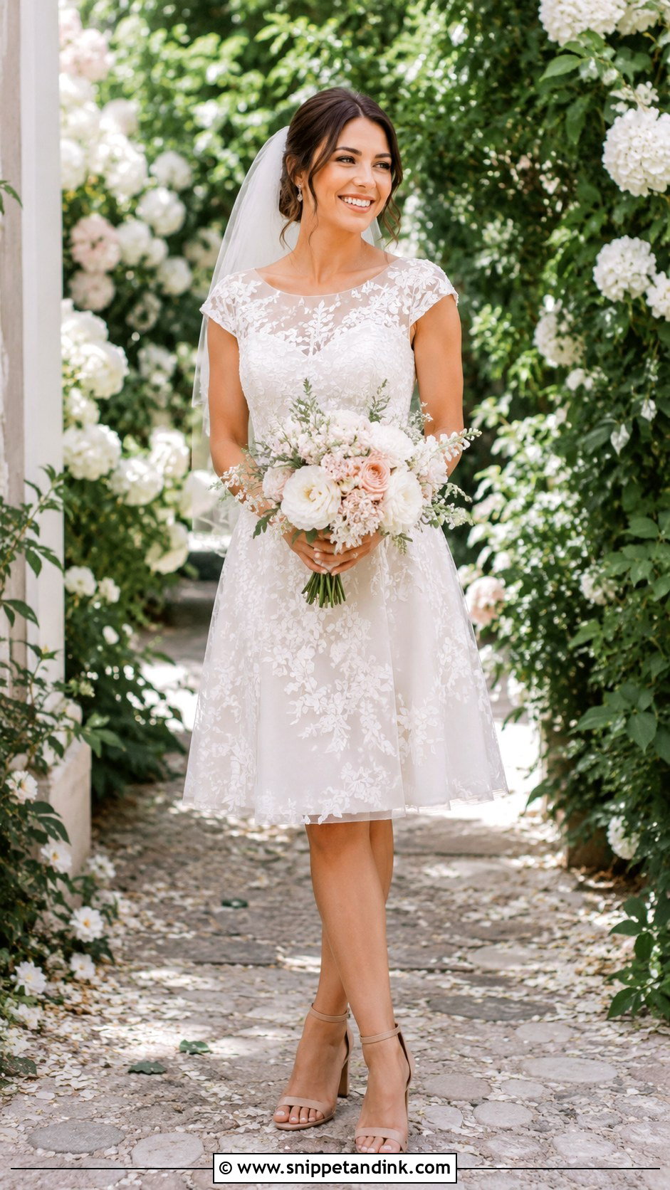 Knee Length Floral Wedding Dress - Snippet and Ink - 25 Knee Length Wedding Dress Ideas