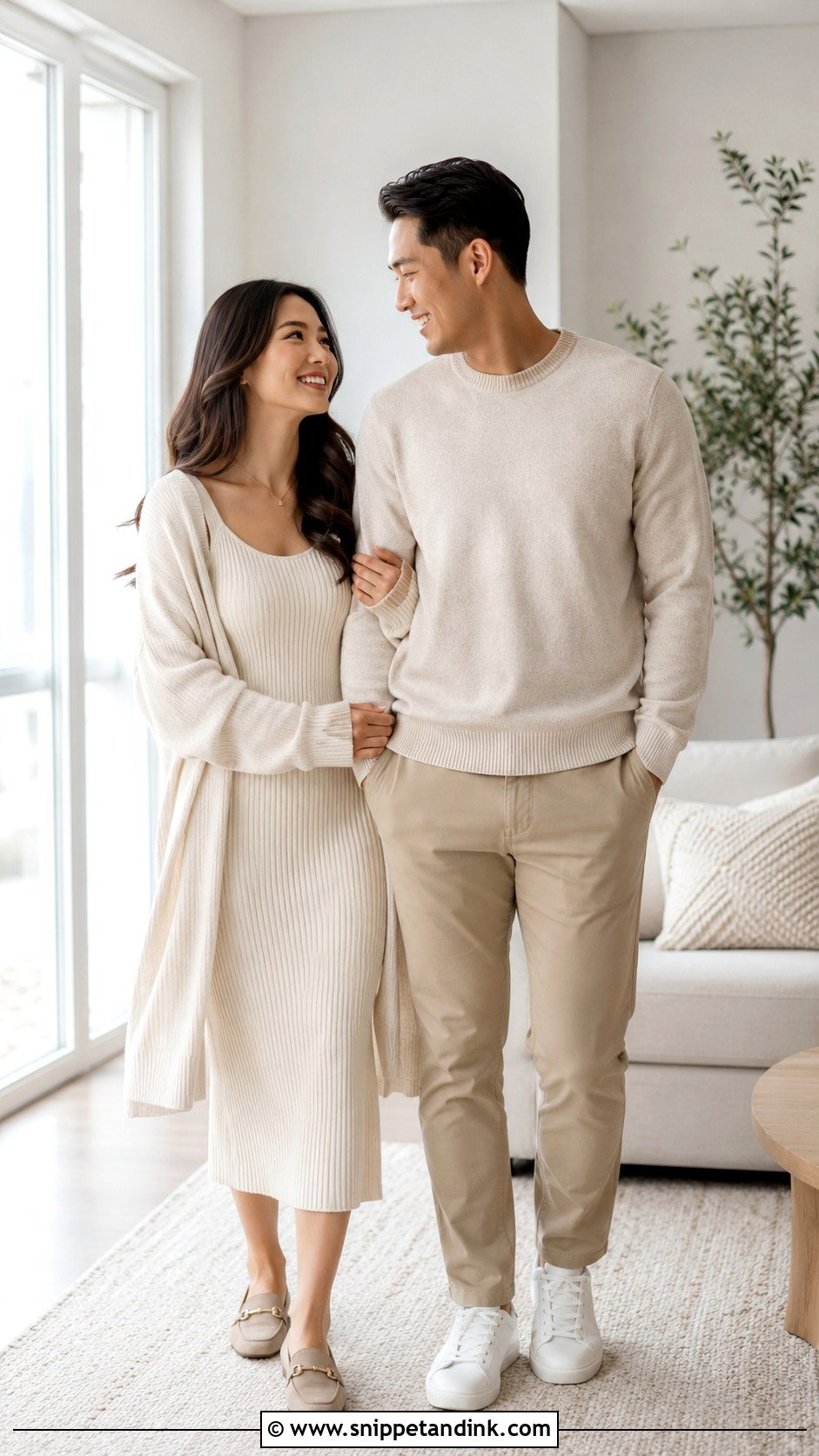 Knit Dress Indoor Prenup Outfit - Snippet and Ink - 20 Prenup Ideas Outfits