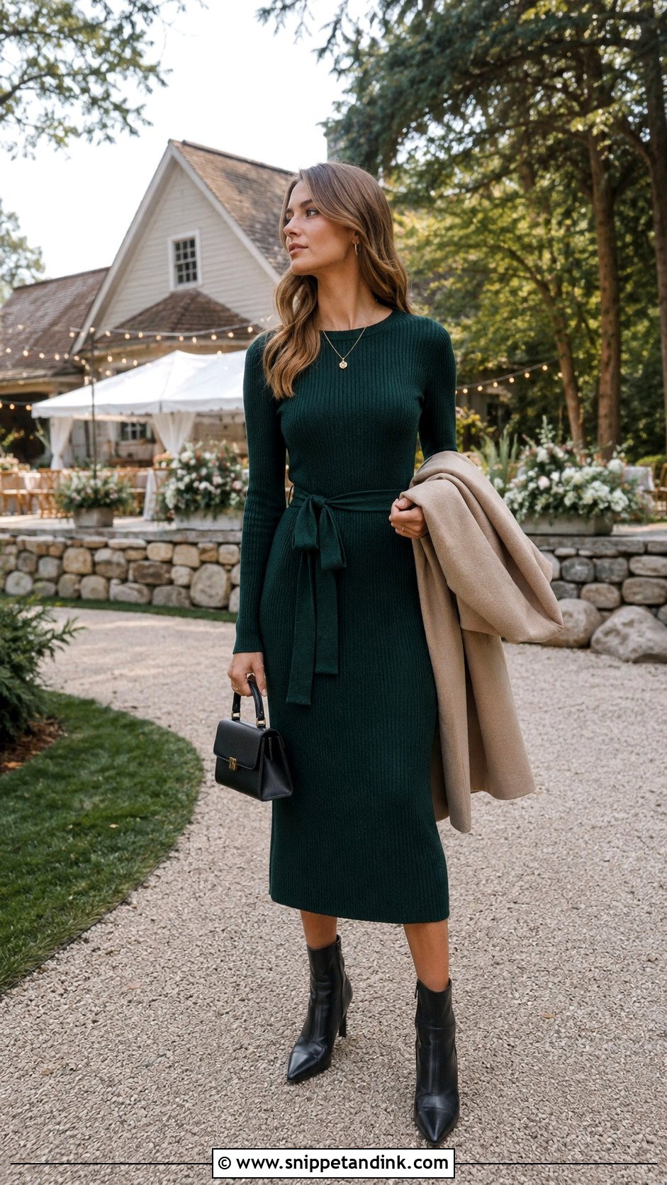 Knit Midi Dress Backyard Wedding Outfit - Snippet and Ink - 20 Backyard Wedding Outfit Ideas