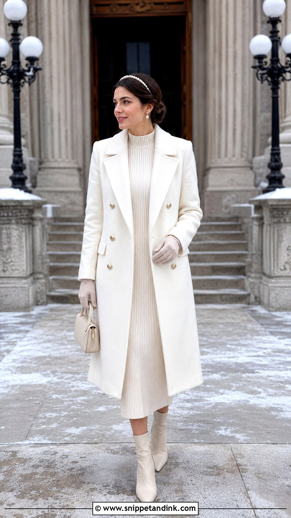 Knit Midi Dress Winter Civil Wedding Outfit - Snippet and Ink - 20 Civil Wedding Ideas Outfits