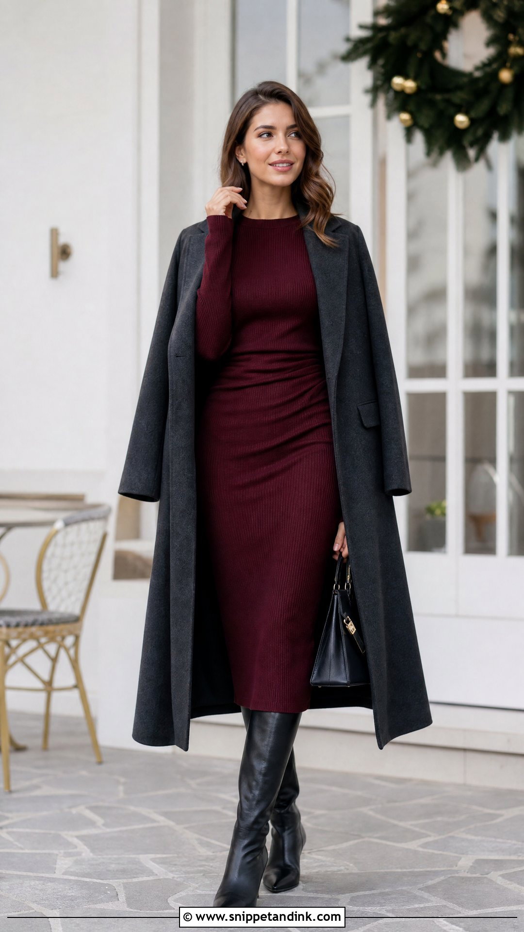 Knit Midi Dress Winter Wedding Outfit - Snippet and Ink - 20 What to Wear to a Wedding in Winter Ideas