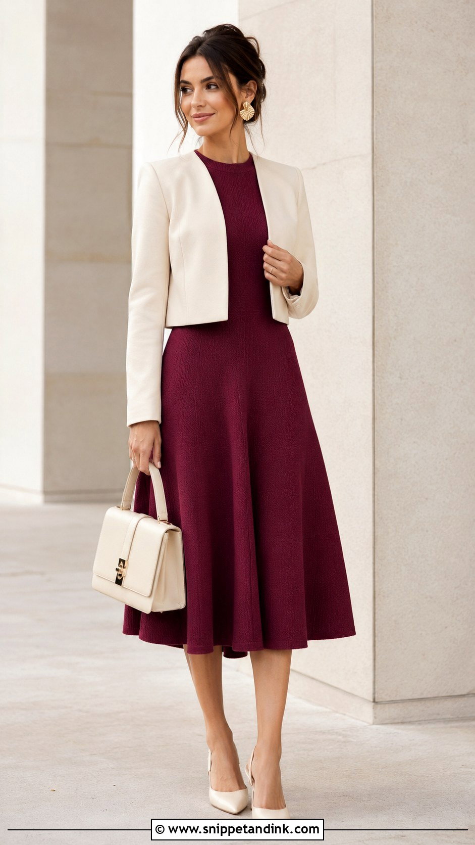 Knit Midi Wedding Outfit - Snippet and Ink - 20 Cute Wedding Outfits