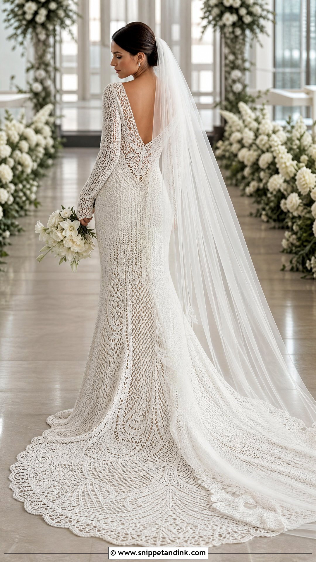 Knitted Wedding Dress With Train - Snippet and Ink - 25 Knitted Wedding Dress Ideas