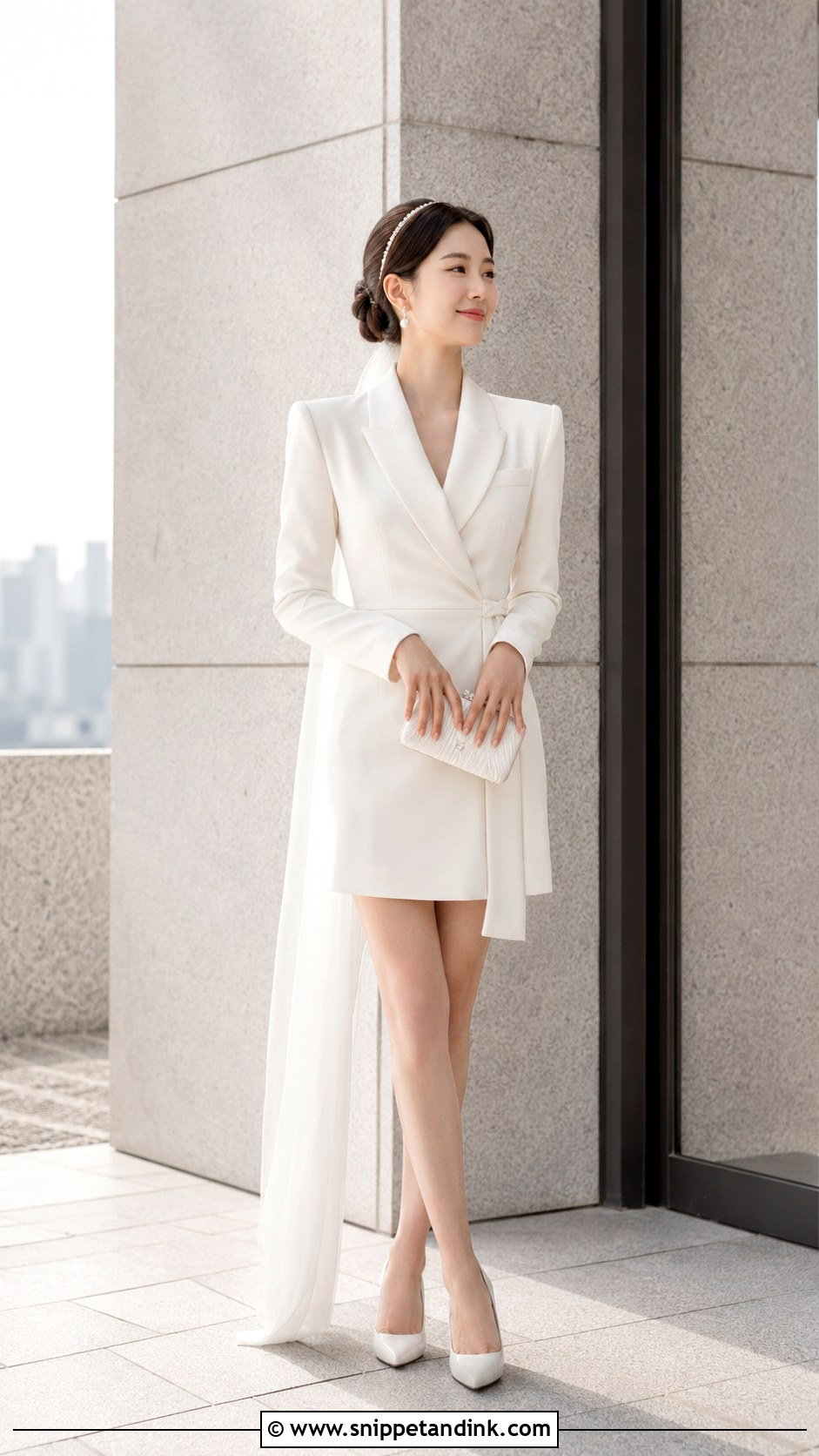 Korean Bride Blazer Wedding Outfit - Snippet and Ink - 30 Korean Bride Ideas