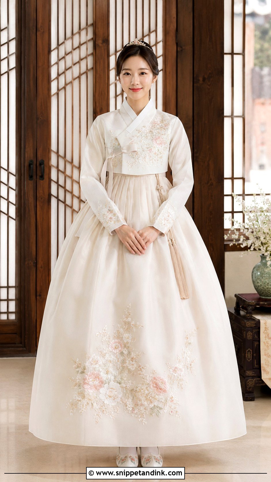 Korean Bride Embroidered Hanbok - Snippet and Ink - 30 Korean Bride Ideas