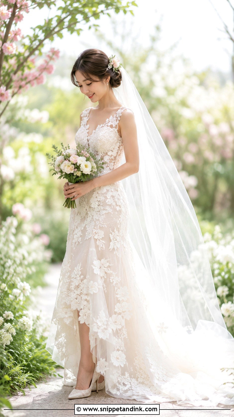 Korean Bride Floral Wedding Dress - Snippet and Ink - 30 Korean Bride Ideas