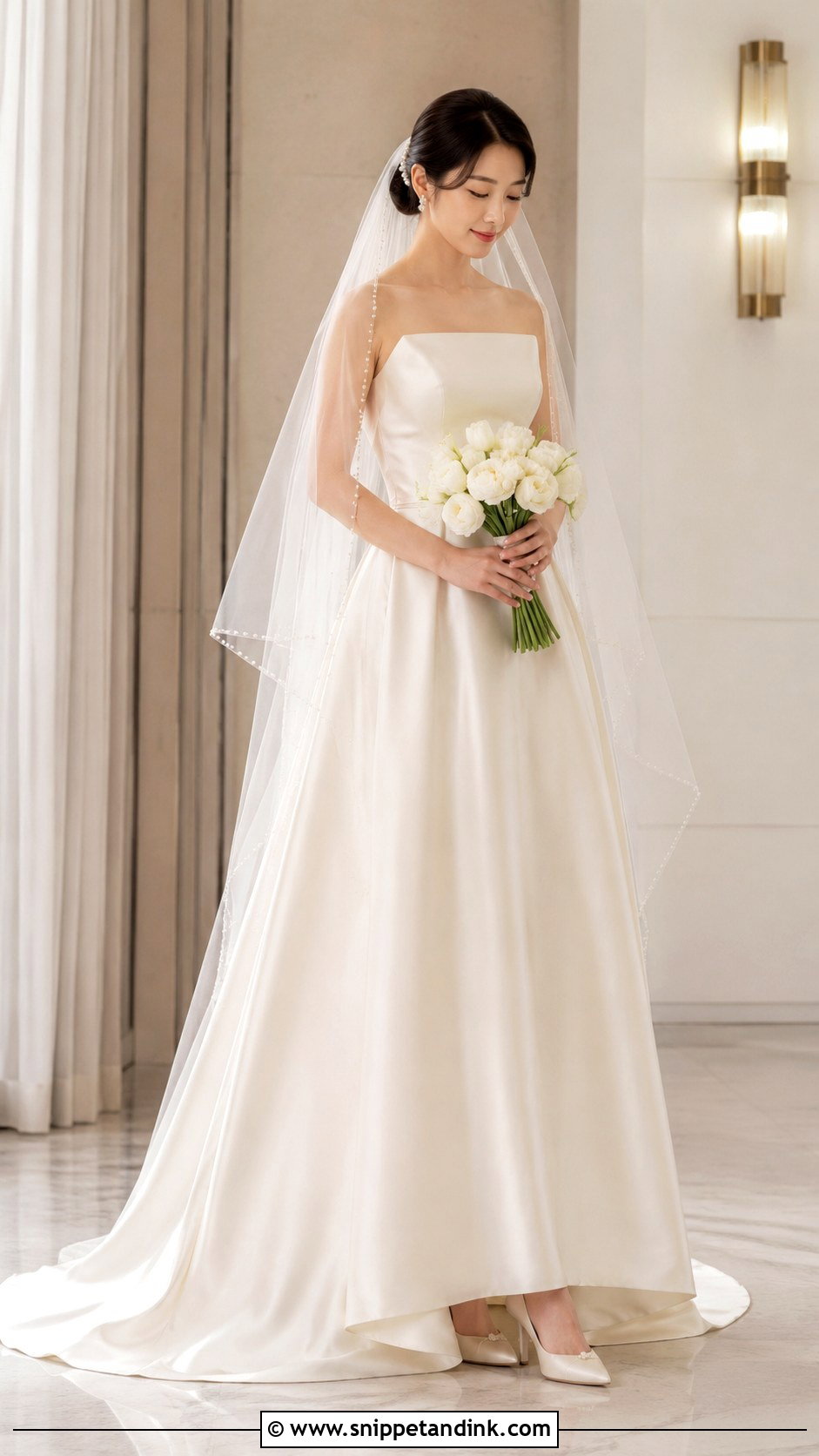 Korean Bride Pearl Wedding Look - Snippet and Ink - 30 Korean Bride Ideas