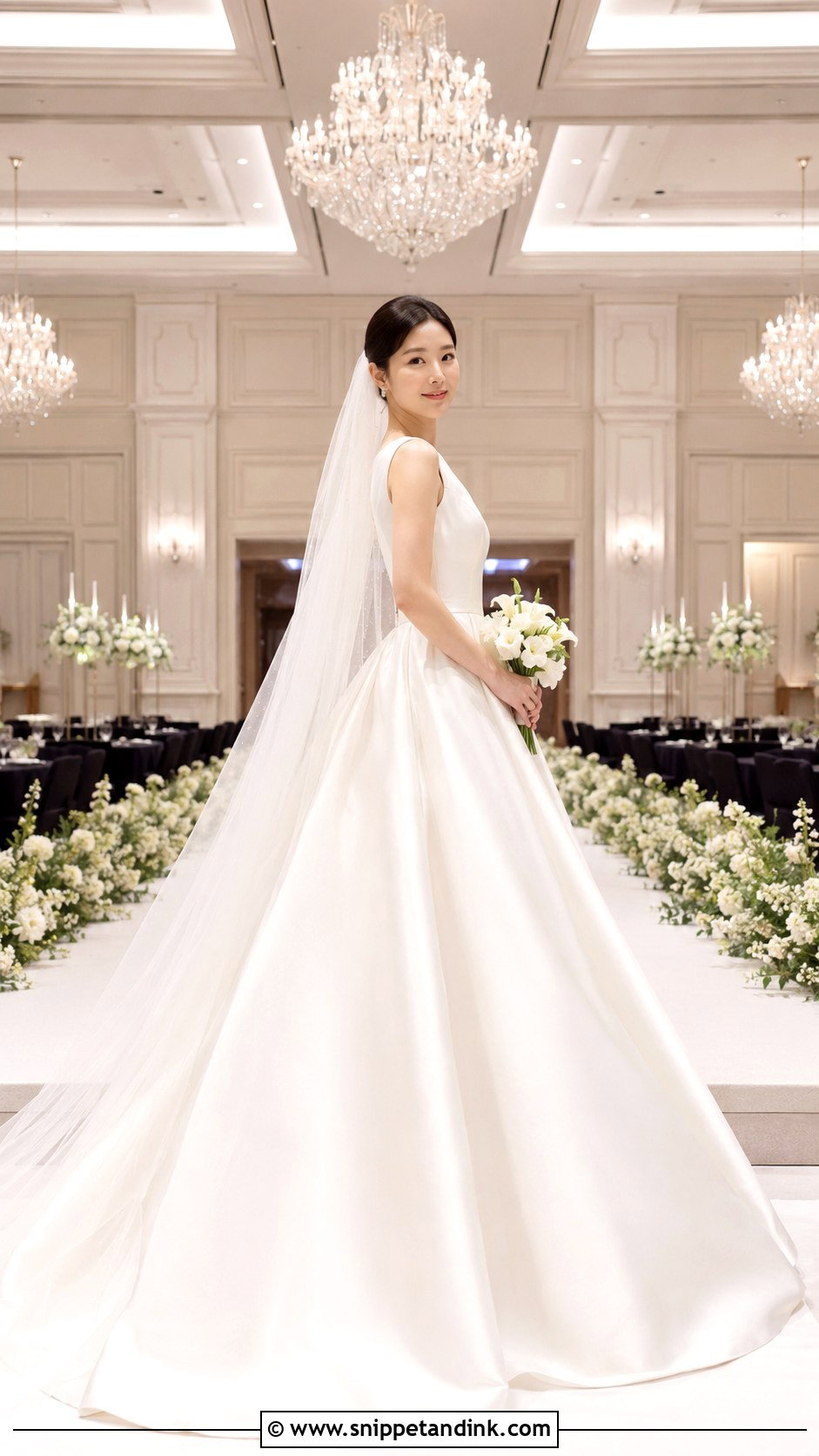 Korean Bride Satin Ball Gown - Snippet and Ink - 30 Korean Bride Ideas