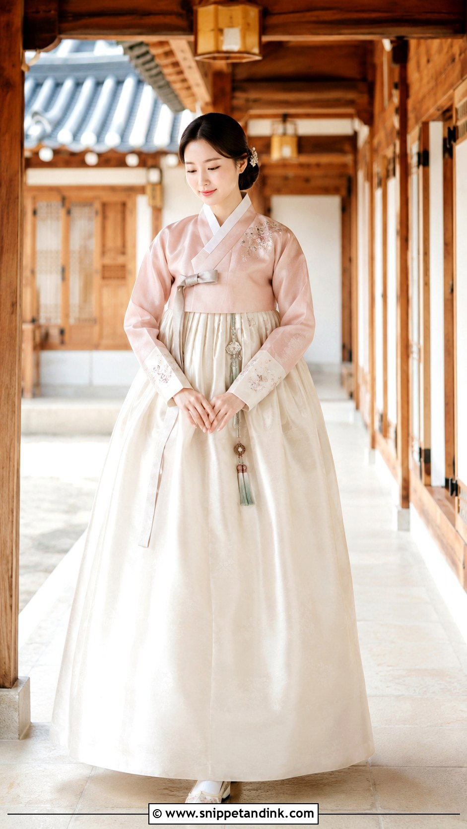 Korean Bride Silk Hanbok Outfit - Snippet and Ink - 30 Korean Bride Ideas