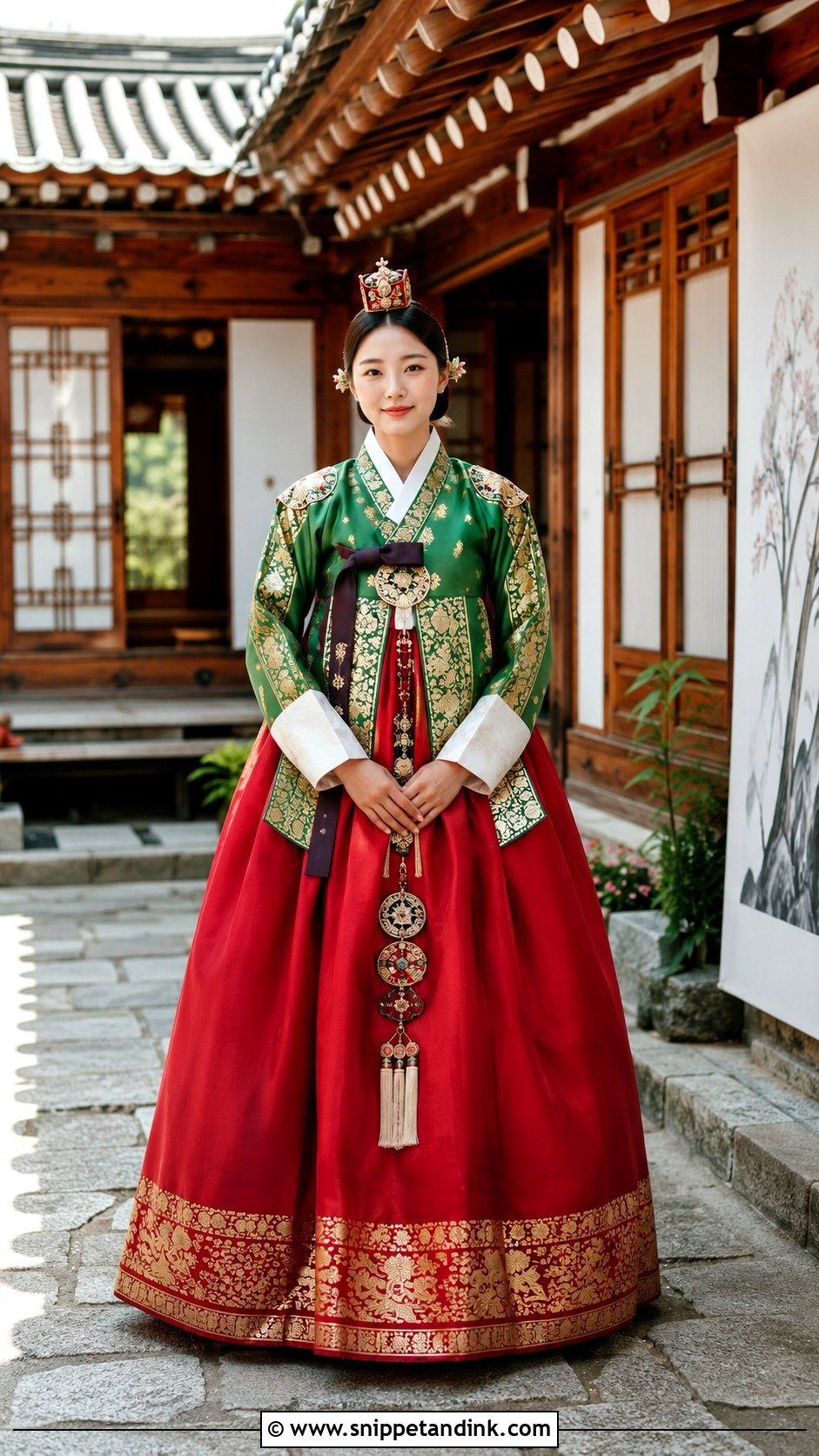 Korean Bride Traditional Red Hanbok - Snippet and Ink - 30 Korean Bride Ideas