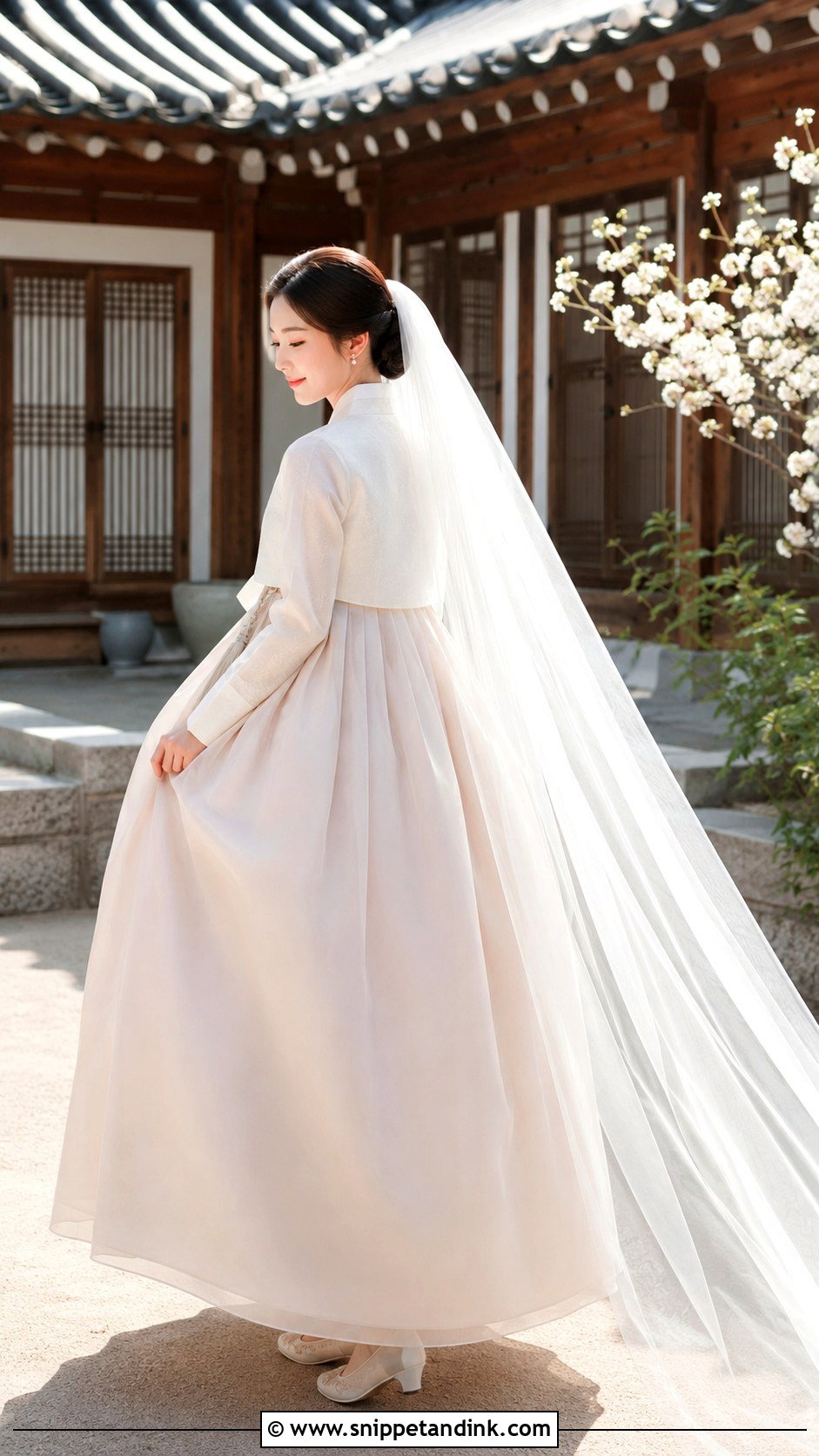 Korean Bride Veil And Hanbok Outfit - Snippet and Ink - 30 Korean Bride Ideas