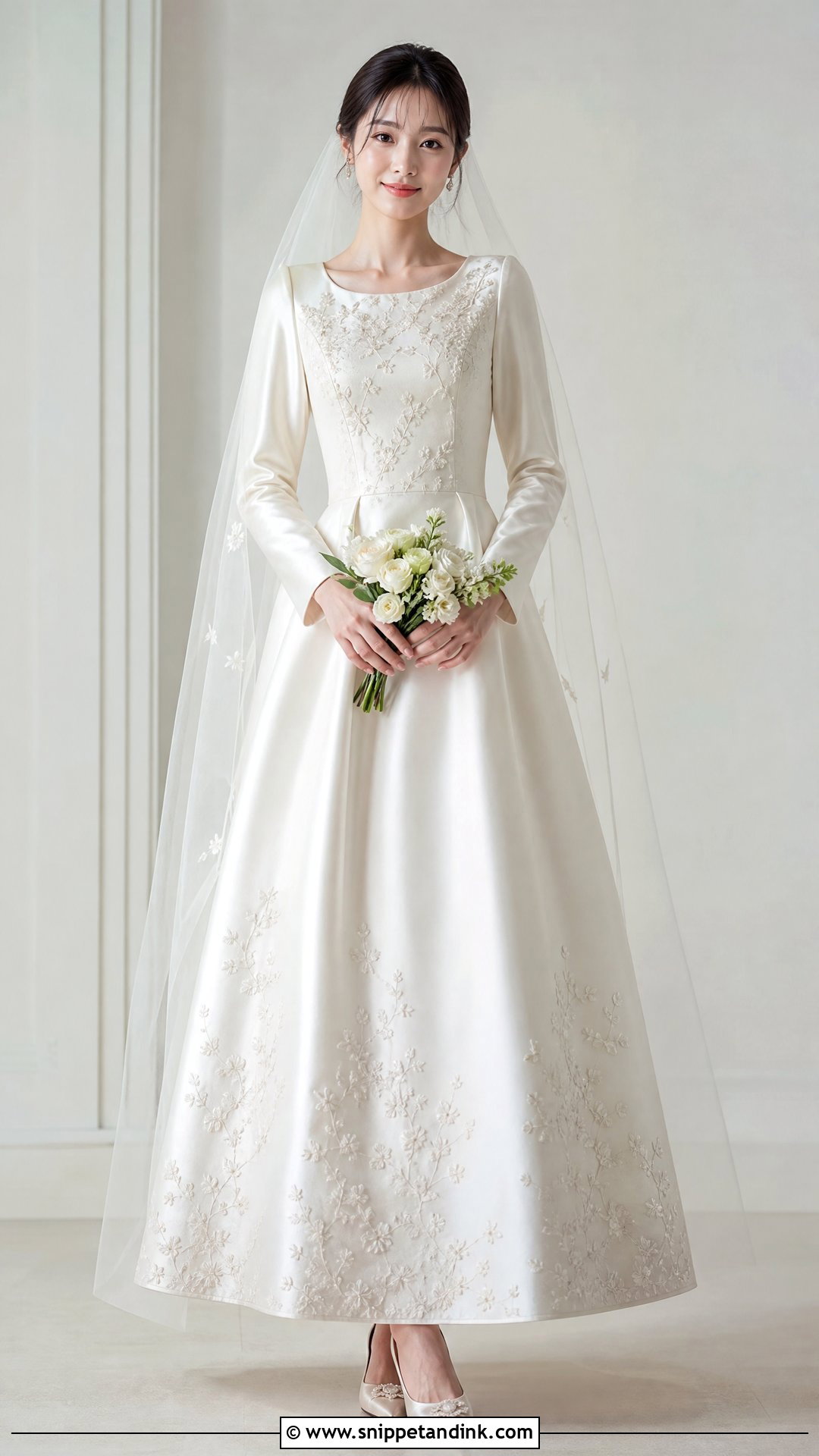 Korean Embroidered Wedding Dress - Snippet and Ink - 25 Korean Bride Dress Ideas