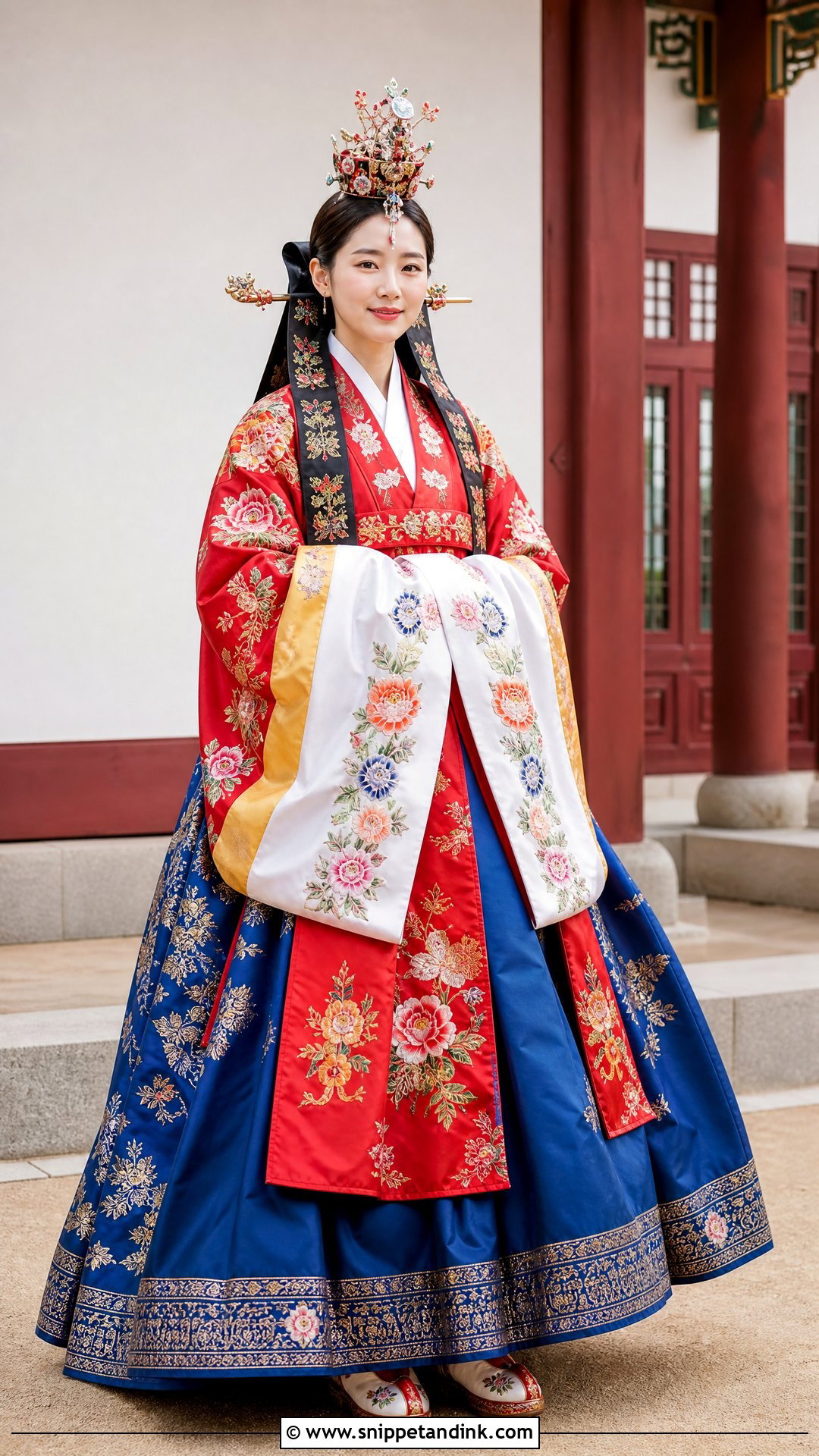 Korean Hwarot Bridal Dress - Snippet and Ink - 20 Traditional Bridal Dresses