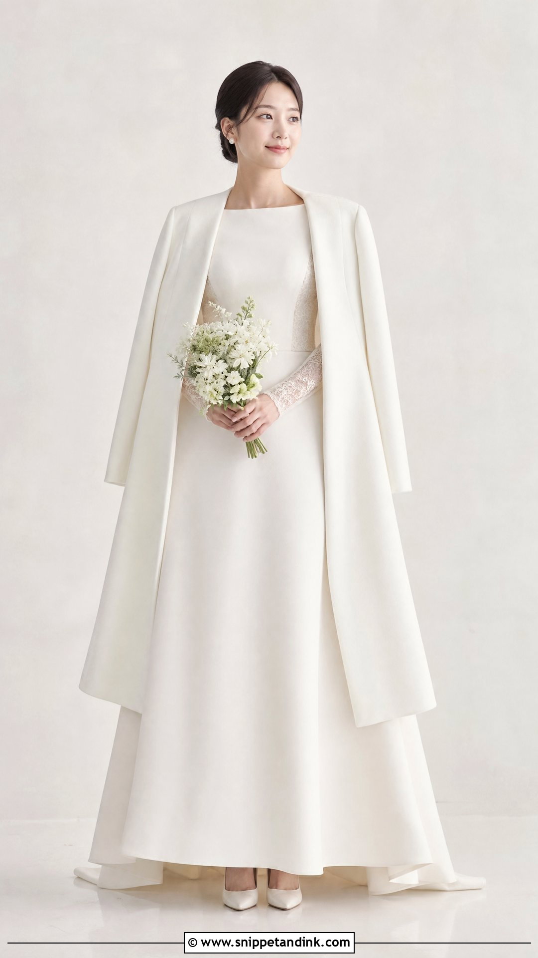 Korean Long Sleeve Wedding Dress Gown - Snippet and Ink - 25 Korean Wedding Dress Gowns