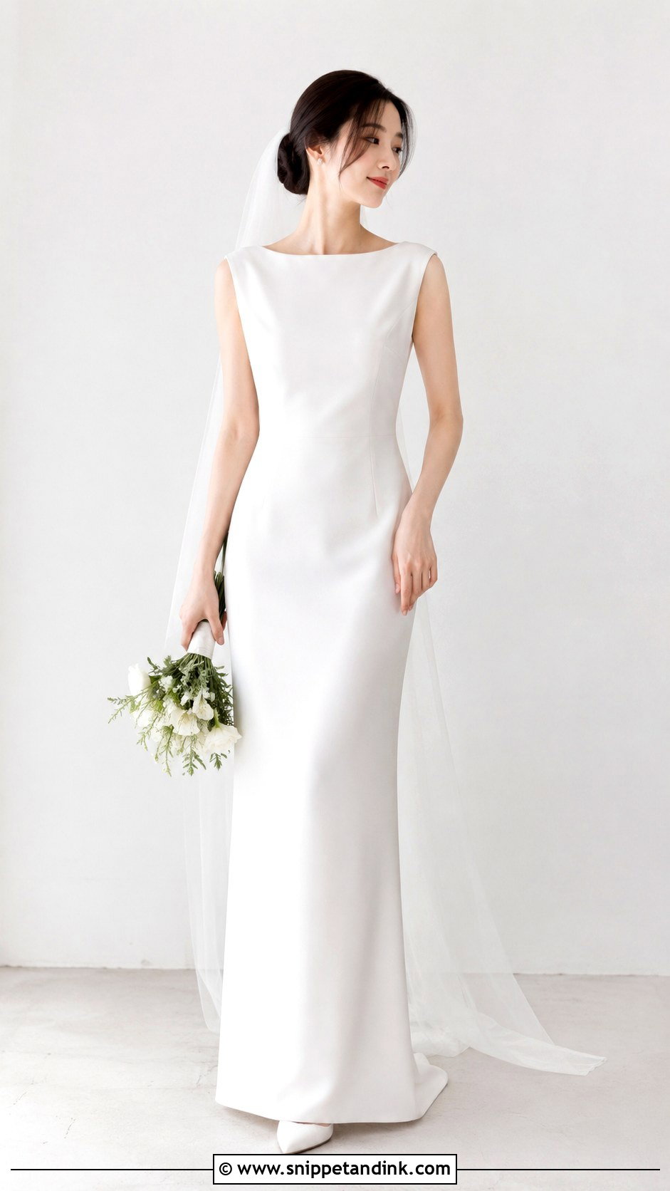 Korean Simple Crepe Wedding Dress - Snippet and Ink - 25 Korean Style Wedding Dress Ideas