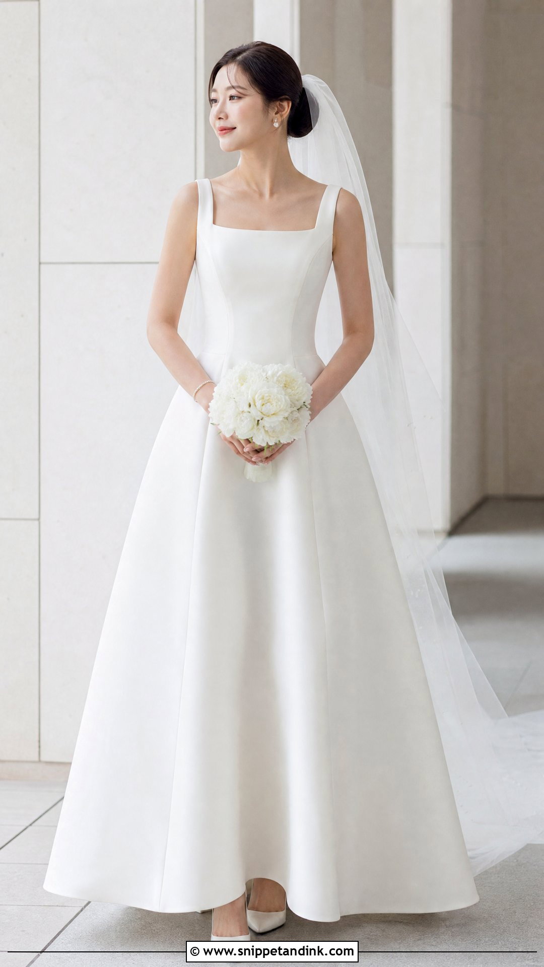 Korean Square Neck Wedding Dress Gown - Snippet and Ink - 25 Korean Wedding Dress Gowns
