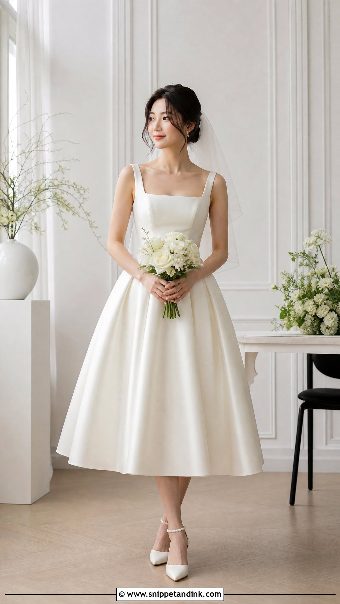 Korean Tea Length Wedding Dress - Snippet and Ink - 25 Korean Bride Dress Ideas
