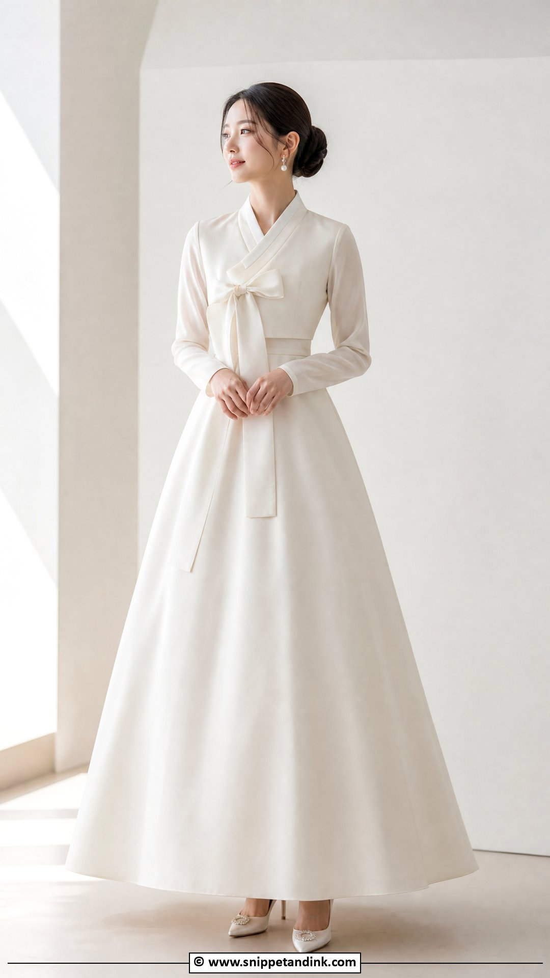 Korean Wedding Dress With Bow Tie Detail - Snippet and Ink - 35 Korean Wedding Dress Ideas
