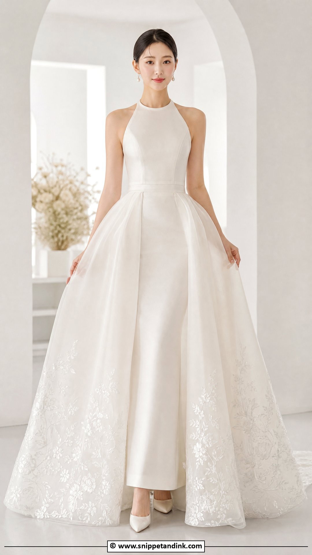 Korean Wedding Dress With Detachable Overskirt - Snippet and Ink - 35 Korean Wedding Dress Ideas