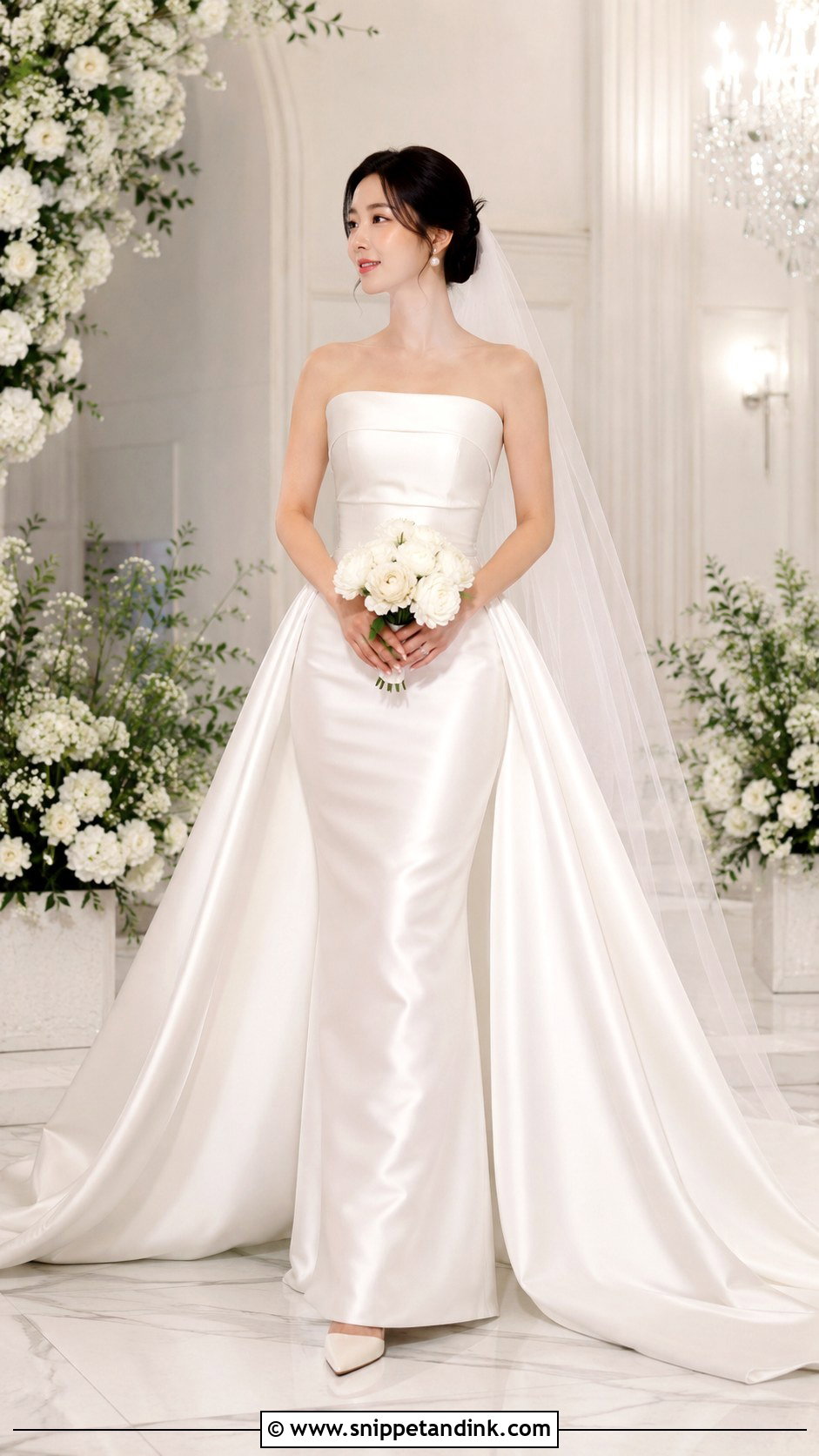 Korean Wedding Dress With Detachable Train - Snippet and Ink - 25 Korean Style Wedding Dress Ideas