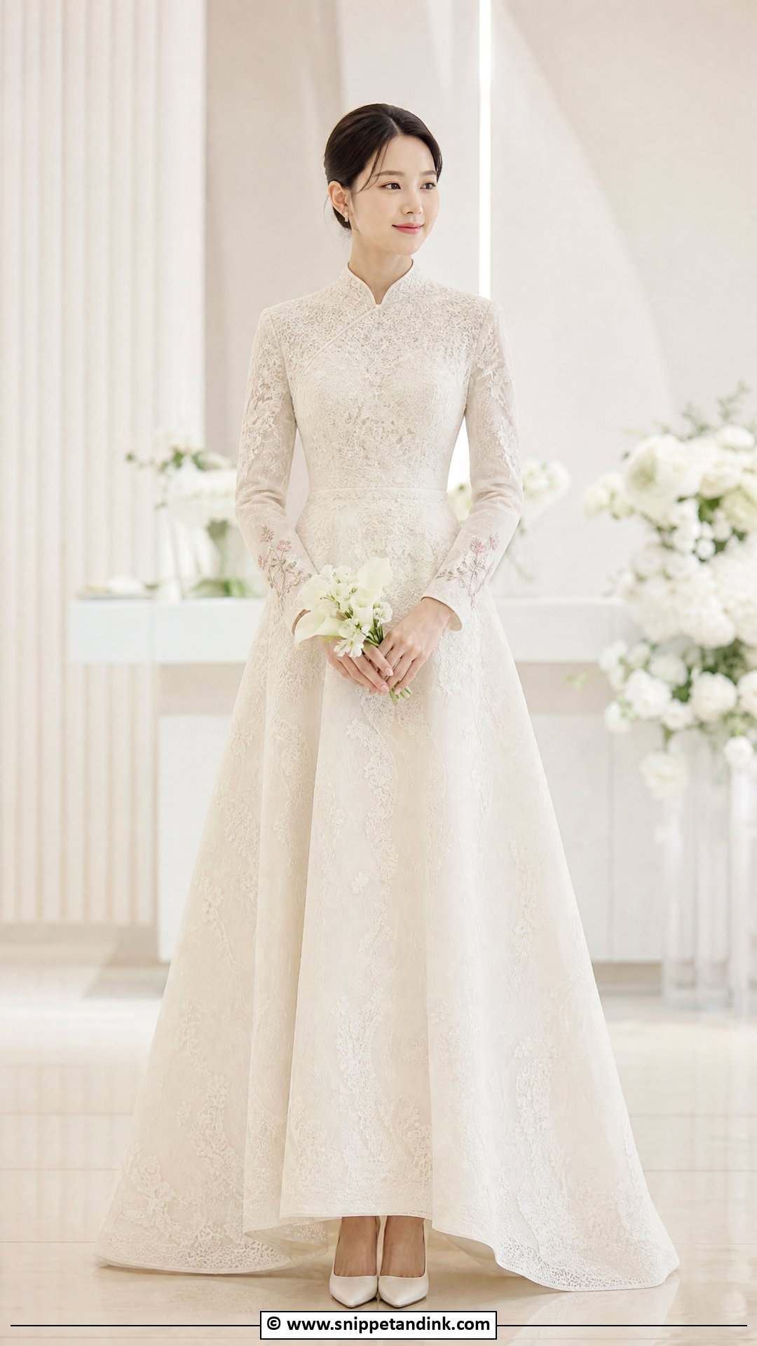 Korean Wedding Dress With High Neckline - Snippet and Ink - 35 Korean Wedding Dress Ideas