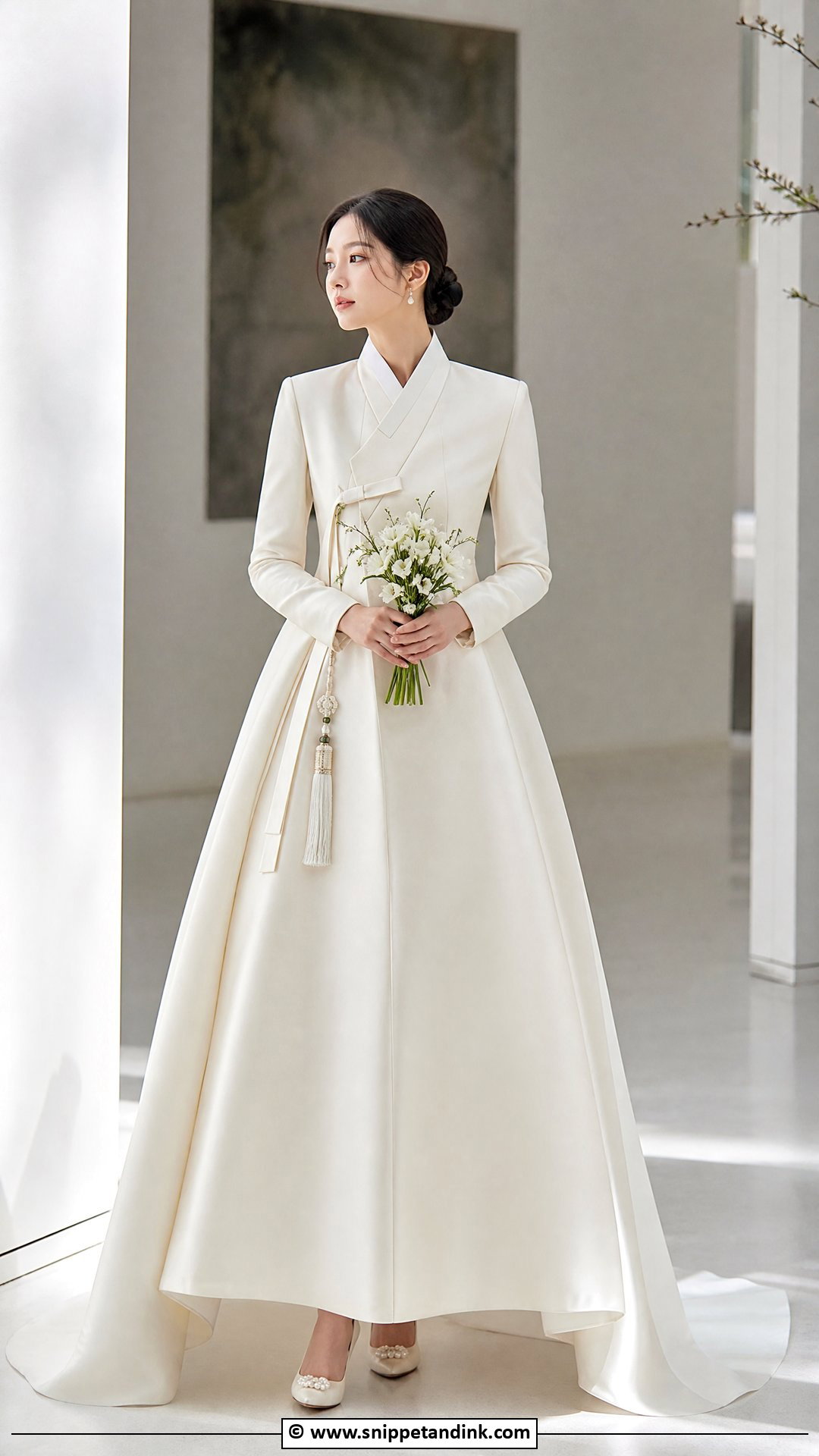 Korean Wedding Dress With Minimalist Silk Gown - Snippet and Ink - 35 Korean Wedding Dress Ideas