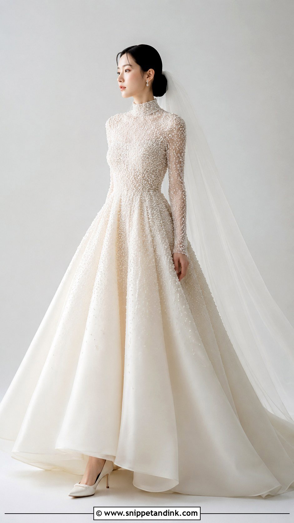 Korean Wedding Gown With High Neck - Snippet and Ink - 25 Korean Wedding Gown Ideas